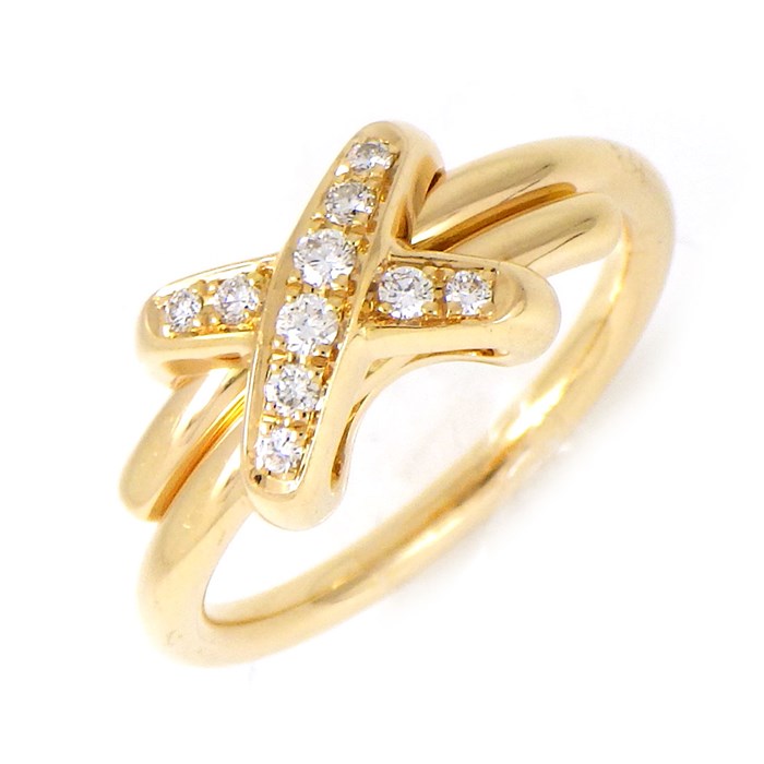 ショーメ Chaumet リング ジュ ドゥ リアン クロス ダイヤモンド K18PG 10号 / #50 【中古】のサムネイル