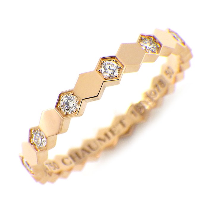 ショーメ Chaumet リング ビーマイラブ ハニカム 蜂 ミツバチ 蜂の巣 ハーフ ダイヤモンド K18PG 9.5号 / #50 【中古】のサムネイル