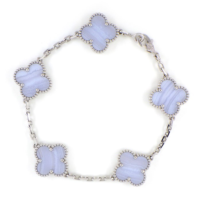 ヴァンクリーフ＆アーペル Van Cleef & Arpels ブレスレット ヴィンテージアルハンブラ 5モチーフ カルセドニー K18WG 【中古】のサムネイル