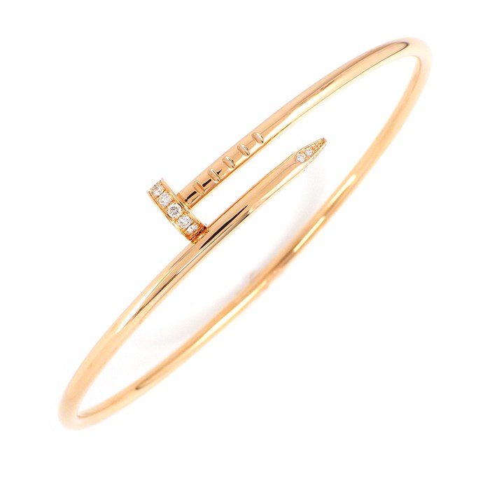カルティエ Cartier ブレスレット ジュストアンクル 釘モチーフ SM ダイヤモンド 0.18ct K18PG / #19 【箱・保付き】 【中古】のサムネイル