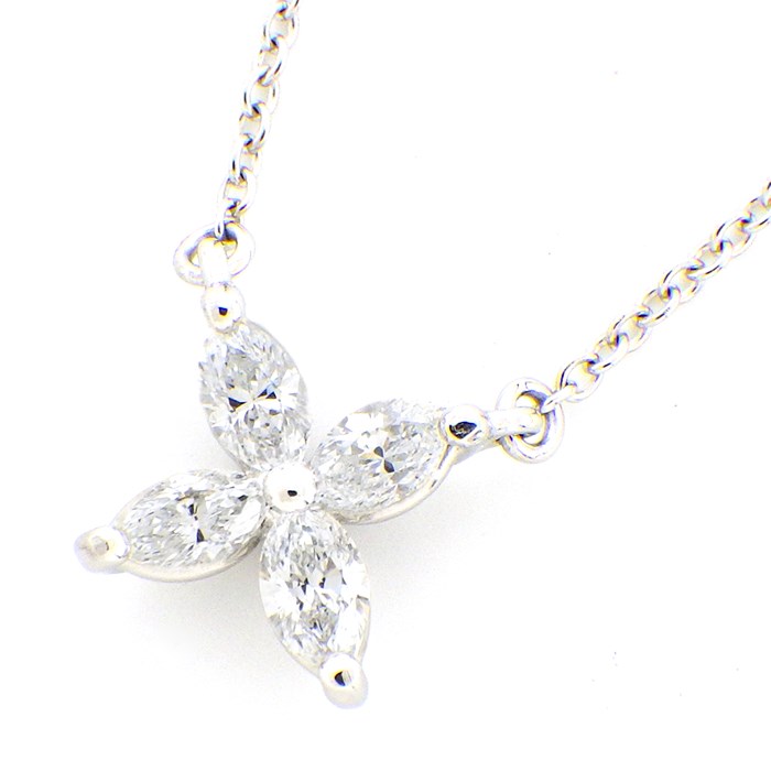 ティファニー Tiffany & Co. ネックレス ビクトリア ミディアム 4ポイント マーキスカット ダイヤモンド 約 0.46ct PT950 【中古】のサムネイル