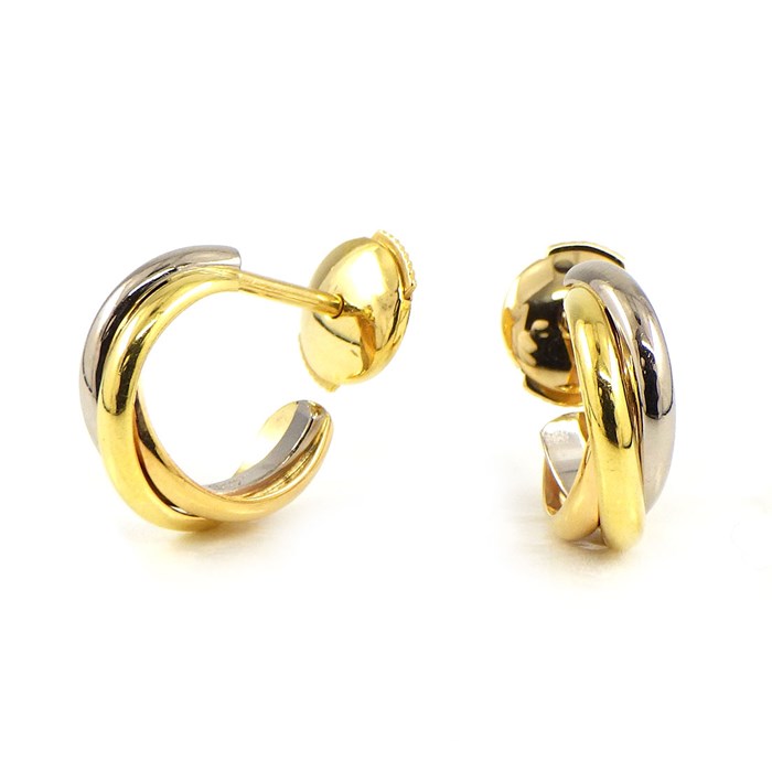カルティエ Cartier ピアス トリニティ フープ K18PG K18WG K18YG 【中古】