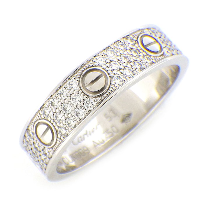 カルティエ Cartier リング ミニラブリング フル パヴェ 88ポイント ダイヤモンド 0.3 ...