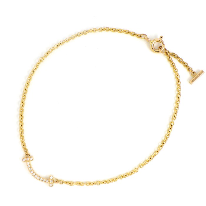 ティファニー Tiffany & Co. ブレスレット T スマイル ミニ パヴェ ダイヤモンド 0.04ct K18YG 【中古】のサムネイル