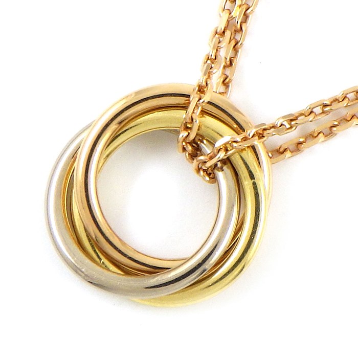 カルティエ Cartier ネックレス トリニティ ダブルチェーン K18PG K18WG K18YG 【箱・保付き】 【中古】のサムネイル