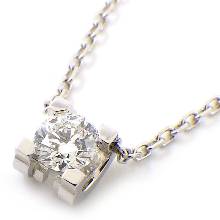 カルティエ Cartier ネックレス Cドゥ カルティエ N7405500 セッティング ソリティア ソリテール 1ポイント ダイヤモンド 0.18ct(E/VS1/EX) K18WG 【箱・保付き】 【中古】のサムネイル