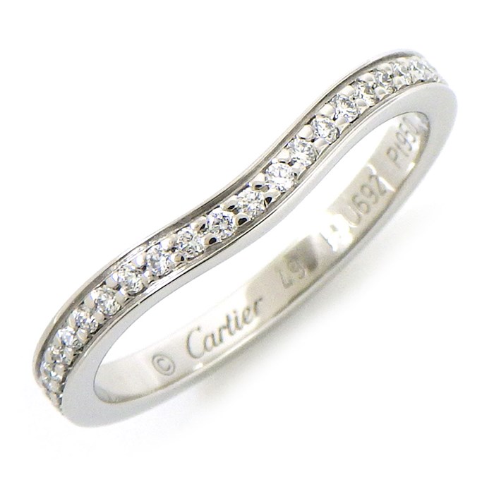 カルティエ Cartier リング バレリーナ カーブ ウェディング ハーフ サークル エタニティ ダイヤモンド PT950 9号 / #49 【中古】のサムネイル