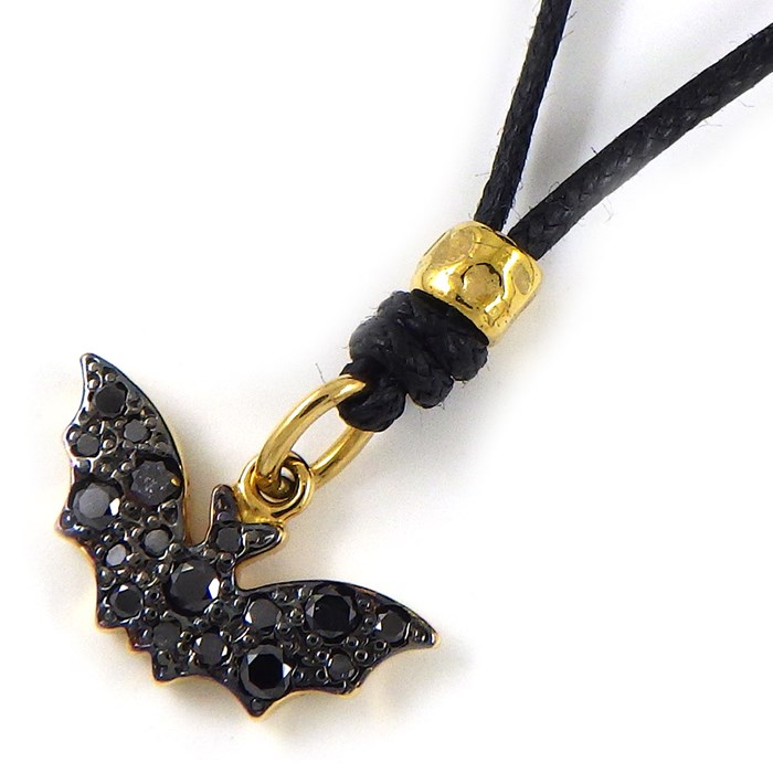 ポメラート Pomellato ネックレス ドド DoDo コウモリ バット モチーフ パヴェ ブラック ダイヤモンド K18YG 黒 【中古】のサムネイル