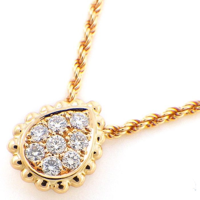 【楽天4周年感謝2％OFFクーポン＆P2倍】 ブシュロン BOUCHERON ネックレス セルパンボエム エクストラスモール XS JPN00565 ドロップ モチーフ スクリューチェーン 8ポイント ダイヤモンド 0.14ct K18PG 【箱・保付き】 【中古】のサムネイル