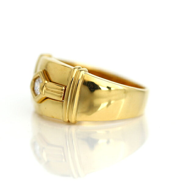 ゴールドリング 18金 ダイヤモンド メンズリング k18 指輪 男性 メンズ k18
