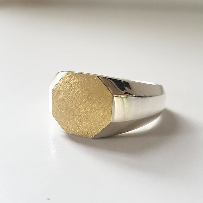 印台 シルバー925 24金 K24 メンズ 男性 シルバーリング 指輪 太め 金 人気 おしゃれ