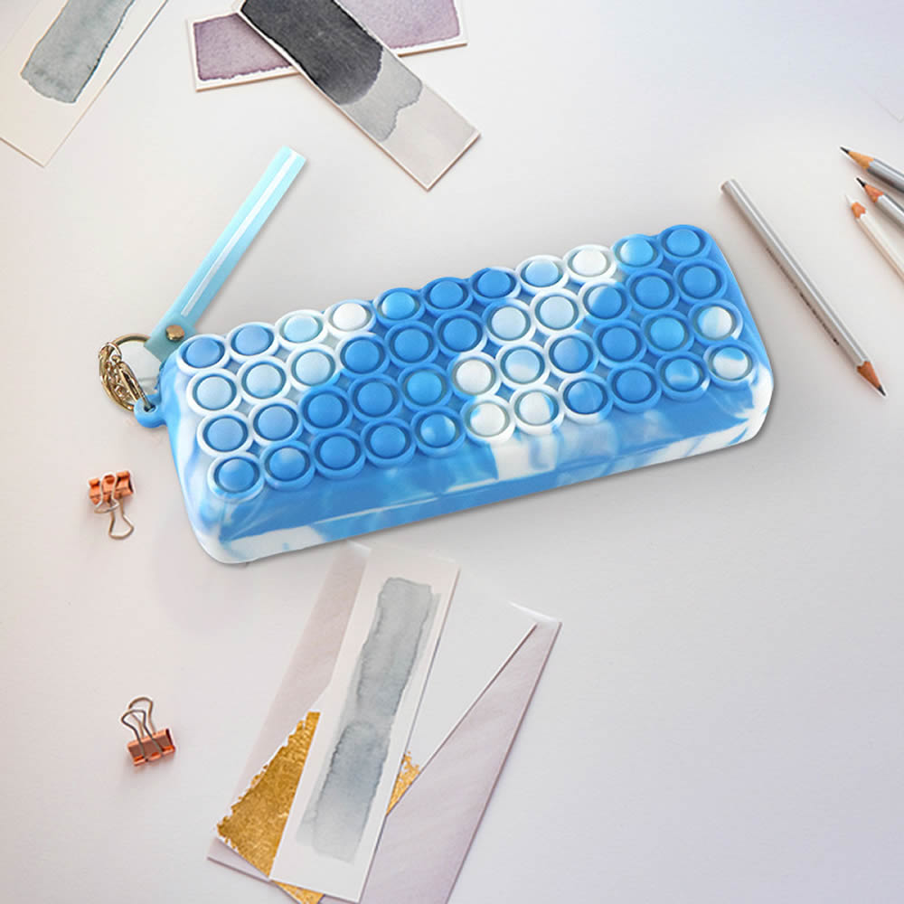 ペンケース シリコン 筆箱 カラフル 文具 化粧ポーチ コスメポーチ ふでばこ ふで箱 大容量 大きめ プッシュポップ スクイーズ マチ付き シリコン バブル ストレス解消 女子 男子 男女兼用 高校生 中学生 ユニセックス レディース 女性 大人 jc-grand-10001147 サンスタイル サンプル画像3