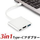 Type-Cアダプター 変換アダプター 3 in 1 USBハブ Nintendo Switch HDMI USB 充電対応 パソコン MacBook に適用 薄型 便利 HDMI 4K対応 高速データ転送 OTG Google Choromebook Pixel