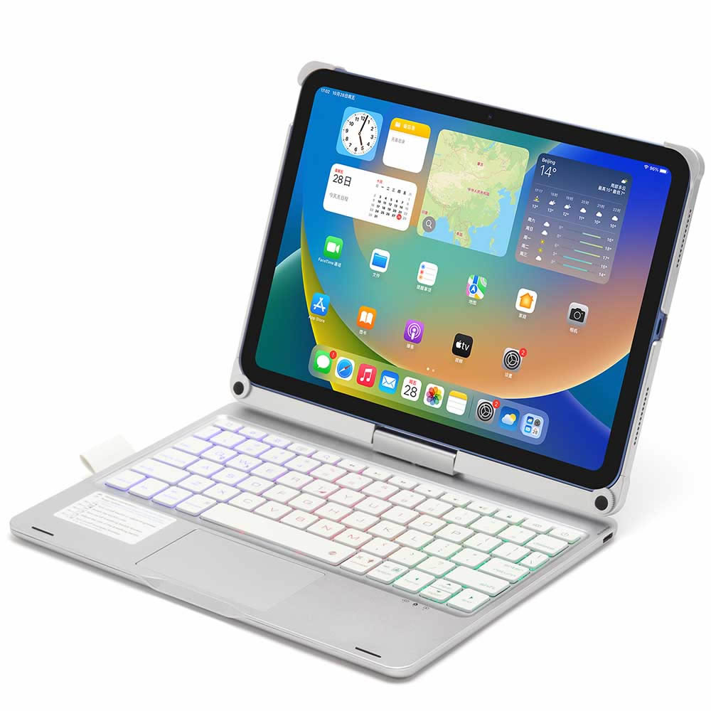iPad 10.9 2022 第10世代 Bluetoth キーボード ケース 一体型 タッチパッド ワイヤレス 360度回転 リチウムバッテリー内蔵 人気 かっこいい リモートワーク最適 アイパッド10.9インチ jc-grand-10002283 サンスタイル サンプル画像3