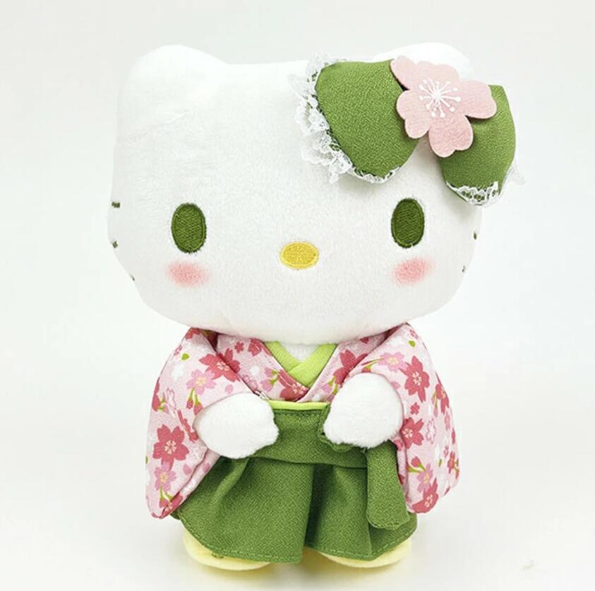 サンリオキャラクターズ 抹茶着物 ハローキティ Sサイズ 抹茶 袴 ぬいぐるみ 日本 お土産 プレゼント