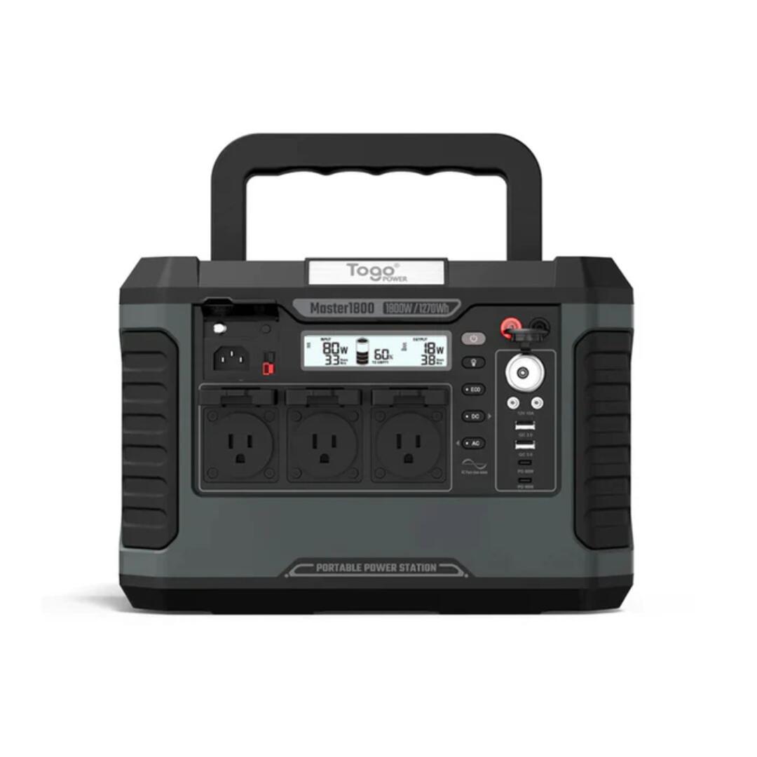 (NEW)TogoPower｜トーゴーパワー ポータブル電源 UPS機能付き1800W TPS1800 リン酸鉄リチウムイオン電池 /11出力 /AC・DC充電・ソーラー 別売 /USB Power Delivery対応 - 2