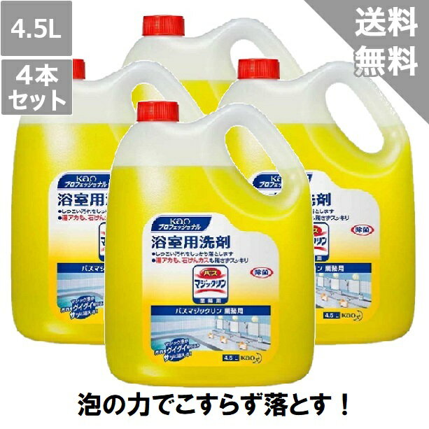 【ケース販売】バスマジックリン4.5L×4本　花王 HH