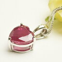 【★P5倍★】ルビー3ct ハートシェイプ ペンダント シルバー925 チェーン40cm