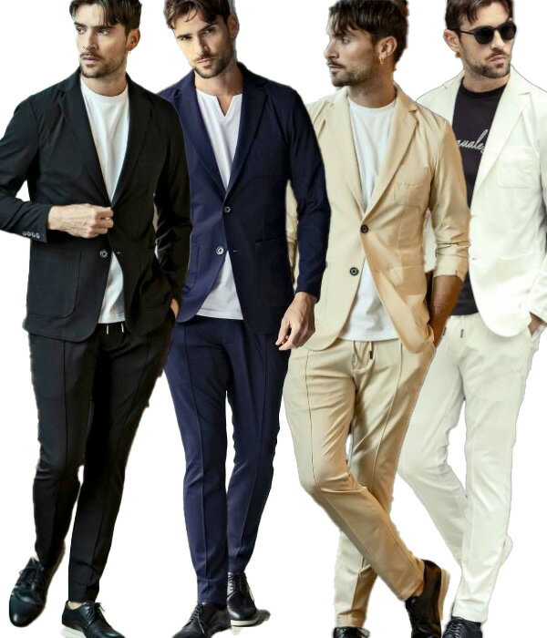 1PIU1UGUALE3 RELAX ウノピゥウノウグァーレトレリラックス アーチロゴセットアップ メンズ スーツ きれいめ 上下セット 大人 おしゃれ ブラン...