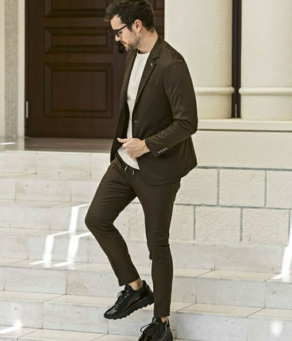 1PIU1UGUALE3 RELAX ウノピゥウノウグァーレトレ リラックス ブライトストレッチジャケット&パンツセット 上下セット セットアップ メンズコーデ ラグジュアリー おしゃれ