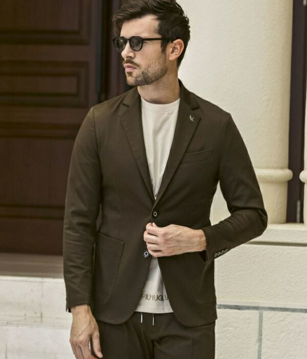 1PIU1UGUALE3 RELAX ウノピゥウノウグァーレトレ リラックス ブライトストレッチジャケット&パンツセット 上下セット セットアップ メンズコーデ ラグジュアリー おしゃれ