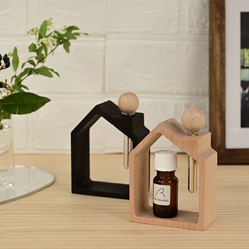 【送料無料】アロマディフューザー|【HARIO RELAXING】 アロマ芳香器 木のお家 フレーム ショコラブラウン おしゃれ