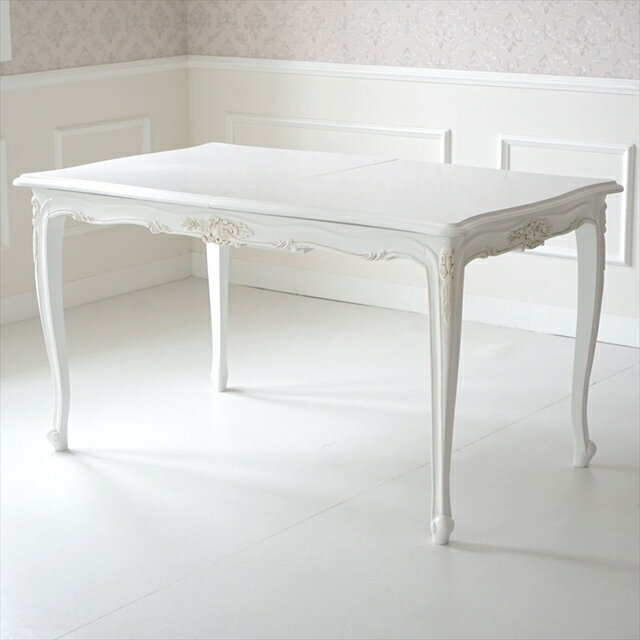 【メーカー直送】伸長式 ダイニングテーブル WH k-gdt-165wh【B-TRADING ビートレーディング ダイニングテーブル テーブル リビング ダイニング 机 アンティーク インテリア 家具 伸長式 収納家具 整理 整理整頓】