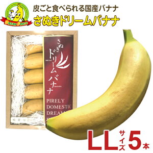 【収穫状況により発送日が異なります】【皮ごと 国産バナナ】さぬきドリームバナナ 皮ごと食べられる（LLサイズ 5本）（バラ）【美味しい 完熟 ドリームフルーツ】