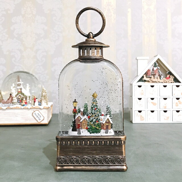 リキッド LED オルゴールランタン ヴィレッジ 010647【ハルモニア スノードーム オルゴール お洒落 おしゃれ クリスマス装飾 クリスマス飾り クリスマ...