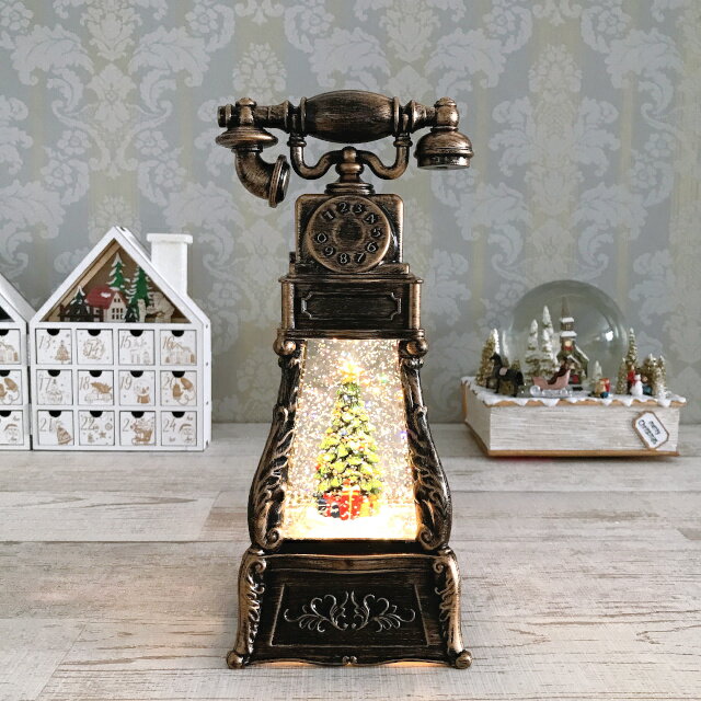 リキッドLEDアンティークフォン ツリー 010648【ハルモニア スノードーム お洒落 おしゃれ クリスマス装飾 クリスマス飾り クリスマスデコレーション ア...