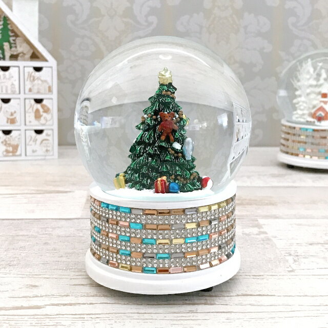 ジュエルスノードームオルゴール ツリー 010662【ハルモニア スノードーム オルゴール お洒落 おしゃれ クリスマス装飾 クリスマス飾り クリスマスデコレー...