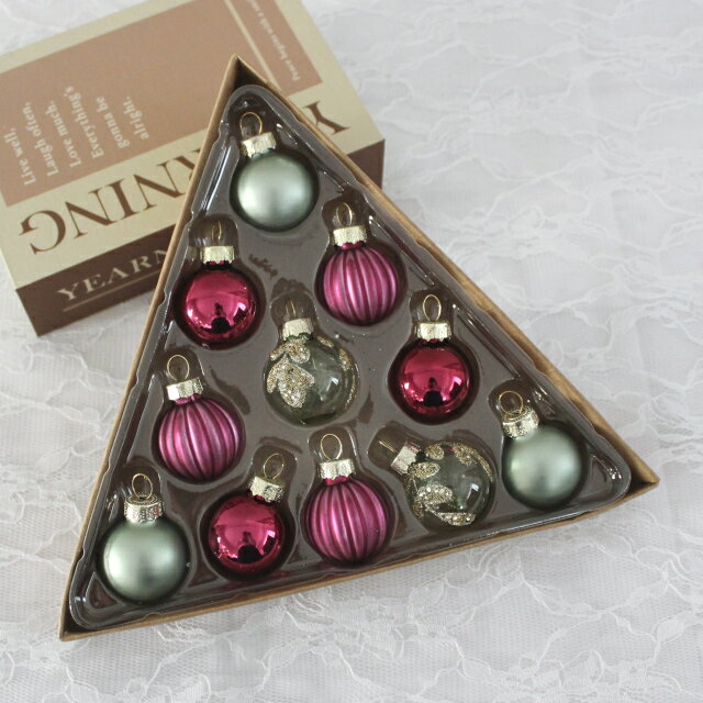 ミニグラスボールセット ミントミックス 3cm11コ入り 11256【ハルモニア お洒落 おしゃれ クリスマス装飾 クリスマス飾り クリスマスデコレーション ア...