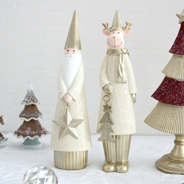 ウインターホワイトオブジェ サンタ スノーマン エルク 11266 11267 11268【ハルモニア お洒落 おしゃれ クリスマス装飾 クリスマス飾り クリス...