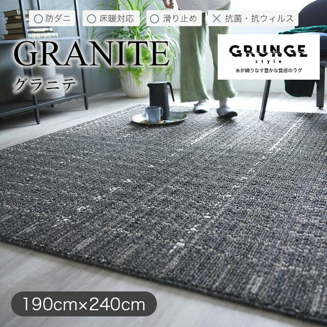 樂天商城 - GRUNGE styleラグシリーズ ラグ グラニテ granite Lサイズ 190x240 スミノエ