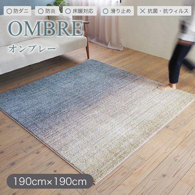 Rakuten - 多機能ラグシリーズ ラグ オンブレー ombre Mサイズ 190x190 スミノエ