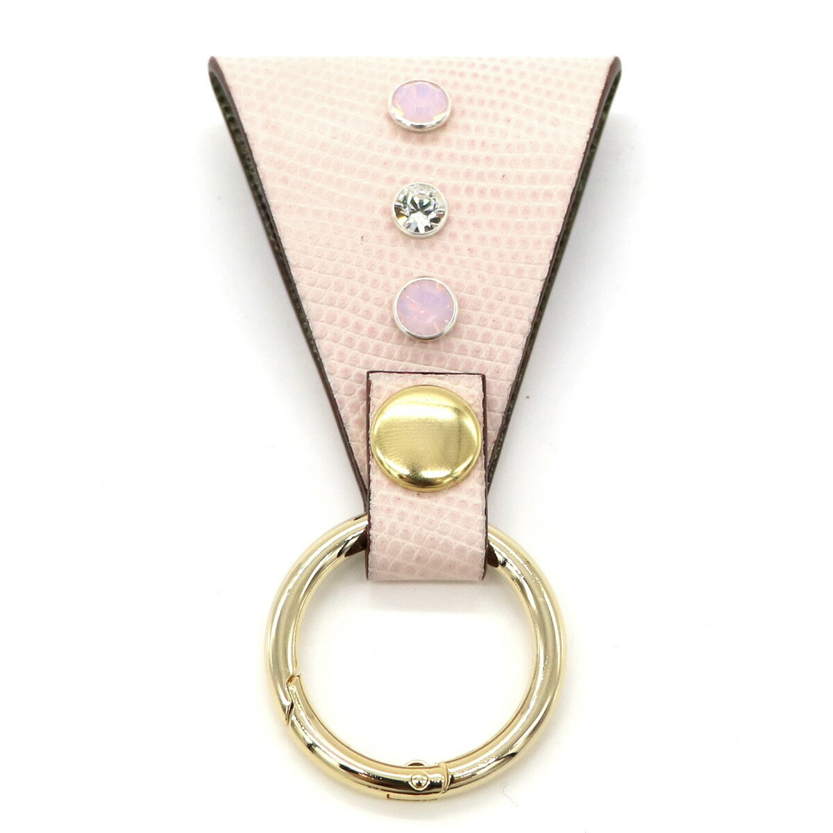 乐天商城 - 【数量限定・即納】[Jinastory] Key Holder ピンク　本革/キーホルダー/スワロフスキー