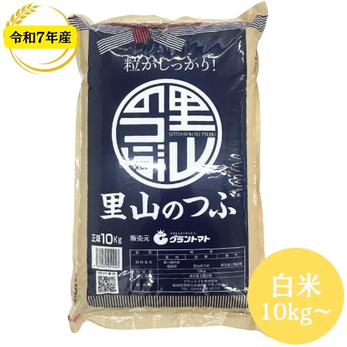 福島県産里山のつぶ 10kg(10kg×1袋) 30kg(10kg×3袋) 長期保存米 令和7年産 送料無料 白米 10kg 白米 30kg 米 お米 脱酸素剤入り (沖縄..