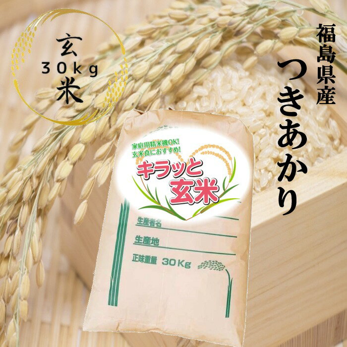 玄米 30kg 送料無料 福島県産つきあかり 30kg(30kg×1袋) 令和5年産 【あす楽対応】【沖縄・離島 別途送料+1100円】【…