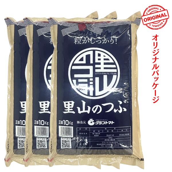 【長期保存向け】白米 30kg 福島県産里山のつぶ 30kg 10kg 3袋 脱酸素剤入り 送料無料 令和5年産 米 お米 精米 米 30kg お米 30kg 銘柄米【沖縄・離島 別途送料+1100円】