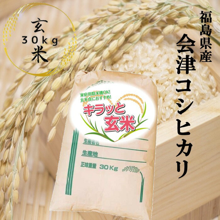 玄米 30kg 送料無料 福島県会津産コ