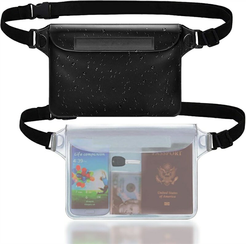 jcshoponlineで買える「防水ポーチ【2024新登場 】防水ケース IPX8認証 完全防水 スクリーンタッチ可能 肩かけ 斜め掛け 大容量 軽い 小物収納 調整可能なベルト付き 防水ウエストバッグ PVC素材 三重チャック スマホ iPhone用 携帯 ポーチ 海/プール/ビーチ/潜水/アウトドア/スイミング/釣り」の画像です。価格は1,112円になります。