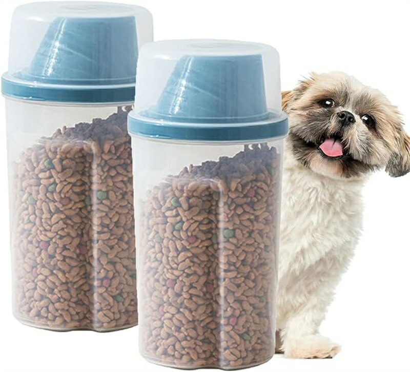フードストッカー 保存容器 密閉 大容量 計量カップ付き 食材 調味料 餌収納 保存 猫 犬 餌 ドライフー..
