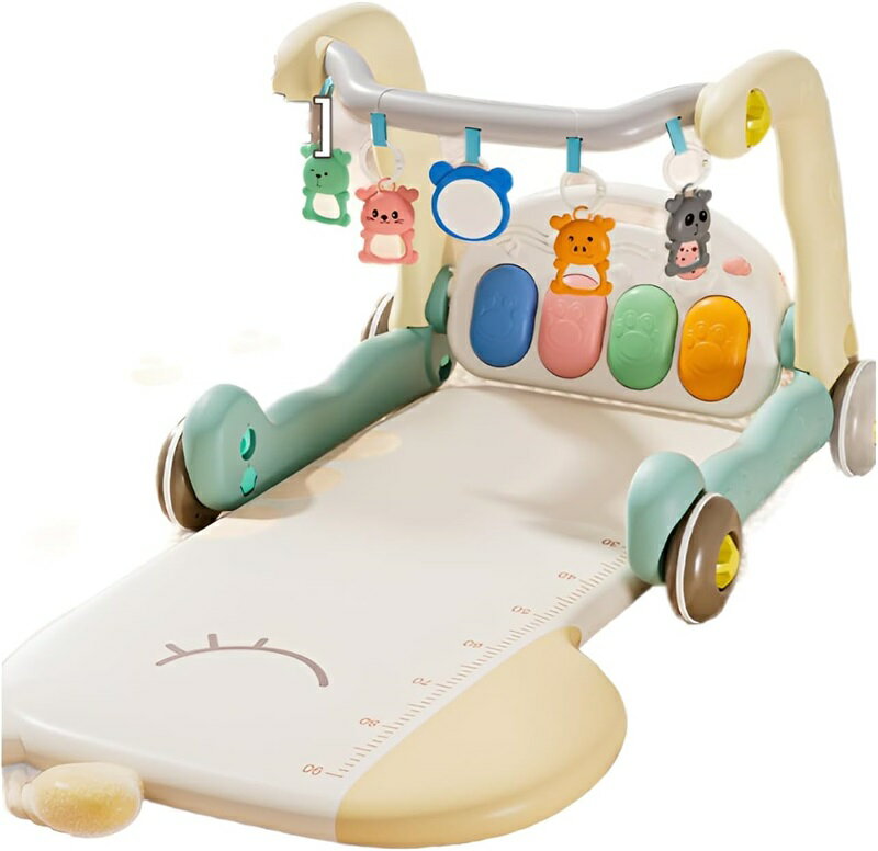 ベビージムプレイマット ベビージム ベビープレイマット 赤ちゃん おもちゃ 室内遊具 知育玩具 感覚刺激 音楽＆ライト 押し車 折りたたみ ベビージムプレイマット 赤ちゃん・幼児おもちゃ 収納便利 知育おもちゃ付き 赤ちゃん ベビー おもちゃ 0歳 出産祝い プレゼント