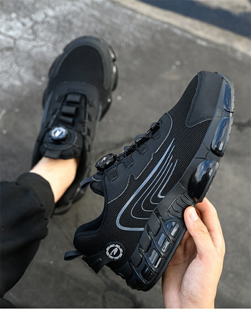 安全靴 作業靴 男女兼用 ダイヤル式安全靴 スチールトゥ 釘防止安全靴 おしゃれ 滑り止め 軽量 通気性 作業靴