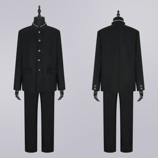 学生服 上下セット 超黒ハイグレード 洗濯機丸洗い 上着 ズボン 形態安定 スリム体 全国標準型 男子 冬 制服 黒 メンズ 詰襟 ラウンド襟 学ラン 送料無料