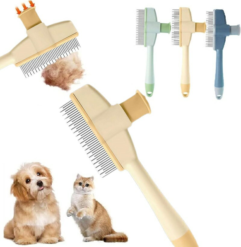 ペット コーム 犬の櫛 ノミ取り櫛 犬猫 美容ブラシ 抜け毛取りクリーナー 肌にやさしい 痒み止め 長毛短毛兼用