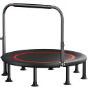 トランポリン 室内 静音 8本脚 耐荷重300kg 手すり取り外し 100cm 40インチ