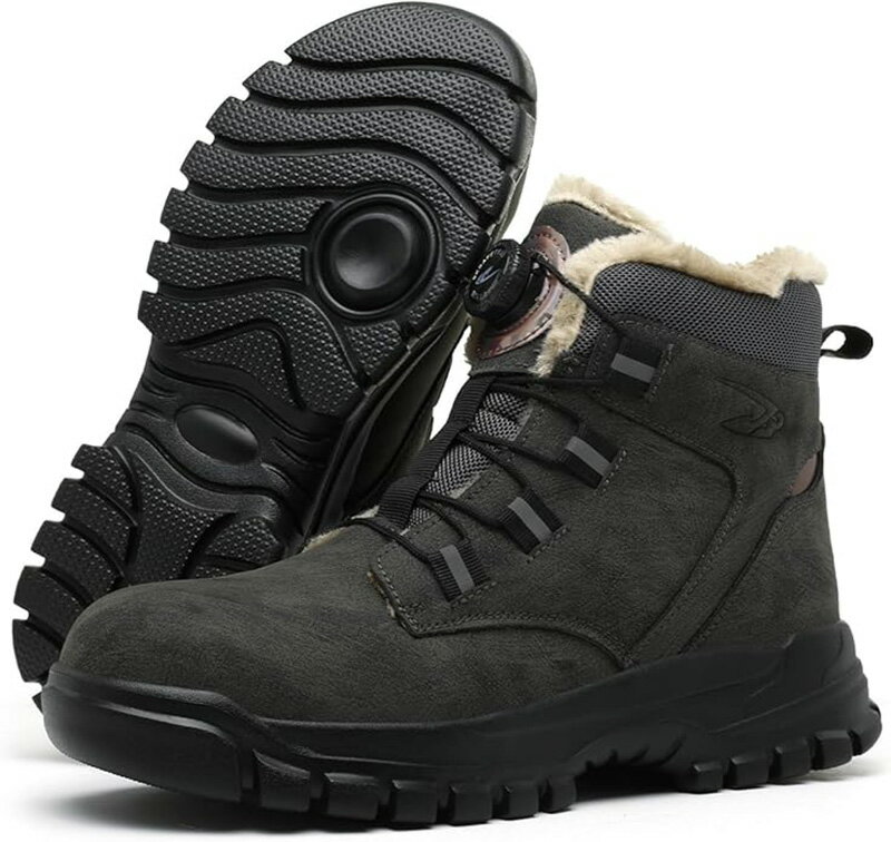 安全靴 ハイカット ダイヤル式 メンズ 裏起毛 レースアップ セーフティーシューズ スニーカー 作業靴 軽量 つま先保護 刺し傷防止ソール かっこいい 疲れにくい 滑りにくい 建築 建設 ワーク 仕事 作業 整備 工場 倉庫 物流 耐滑 耐油 多用途