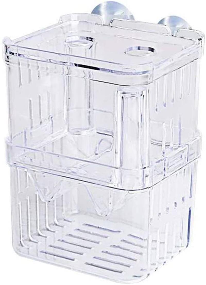 繁殖隔離ボックス アクリル 稚魚 大型隔離ケース水族館の魚飼育ボックス 孵化場インキュベータータンク産卵箱吸盤付き 多機能 稚魚用水族館アクセサリー