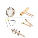 打楽器 木製 5点セット 幼児用 パーカッション 楽器セット 幼稚園 教育用 音楽玩具 男の子 女の子向け 楽器玩具 子供用 楽器おもちゃ 天然 エコ ミュージ...
